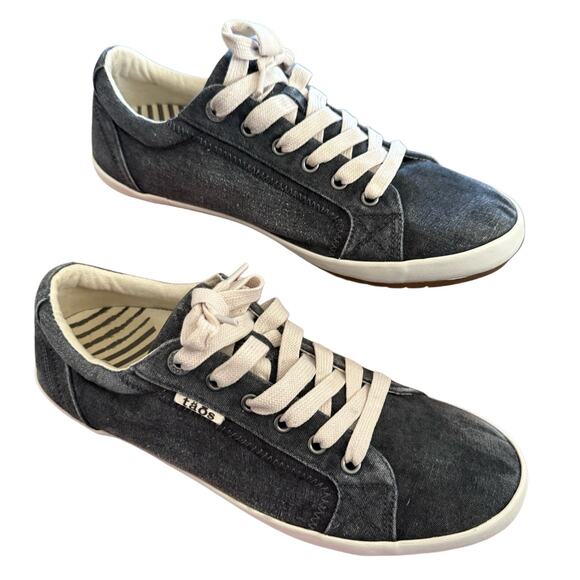 Taos Star Women Charcoal Gray Washed Canvas Comfort Sneakers ARCH Support Casual - Picture 1 of 9